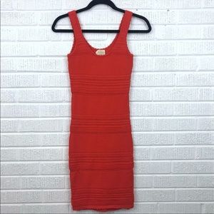 Torn by Ronny Kobo Knit Bodycon Dress Orange S